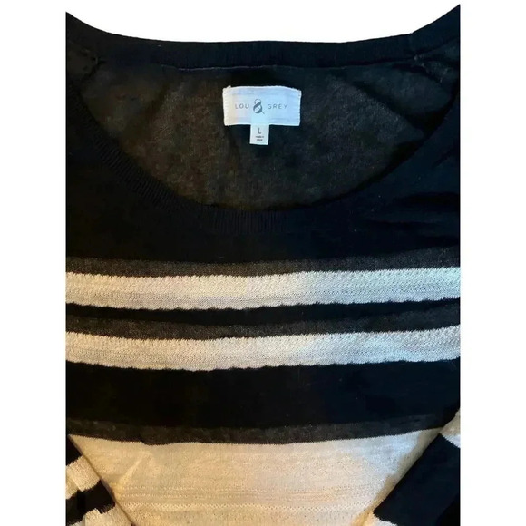 LOU & GREY Black and cream semi sheer top - Picture 2 of 3